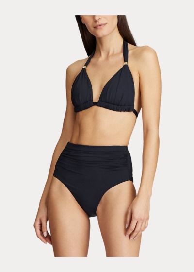 Top Bikini Ralph Lauren Mujer Negros - Halter - NDOHL3154